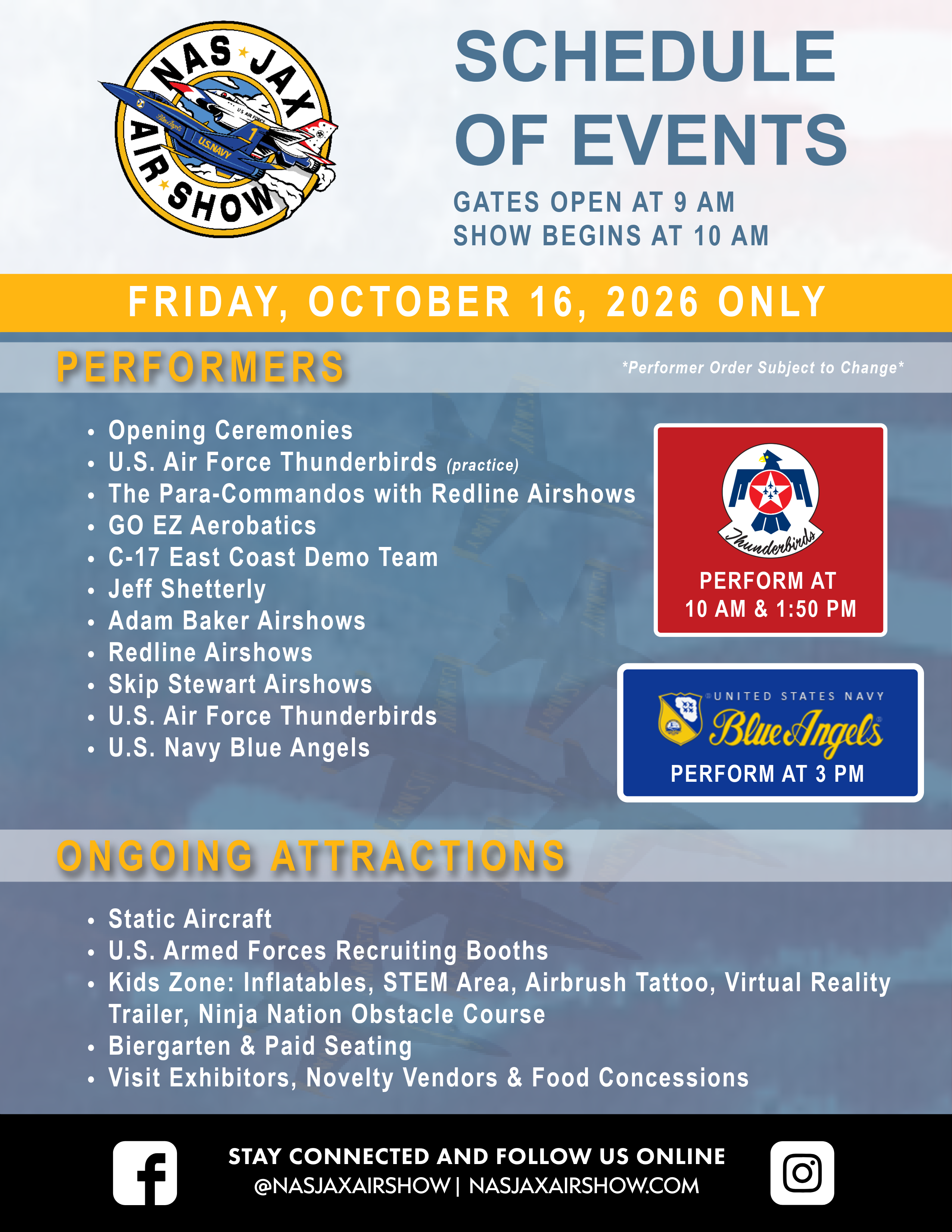 Air Show Schedule of Events 2026_Friday Only